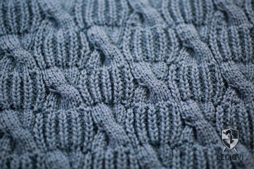 Hand-knitted men's V-neck sweater with button detailing - Image 4