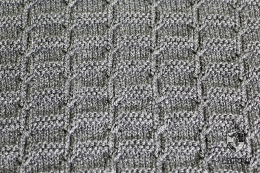 Hand-knitted wool sweater with interlocking circle pattern