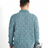 Hand-knitted men's V-neck sweater with button detailing