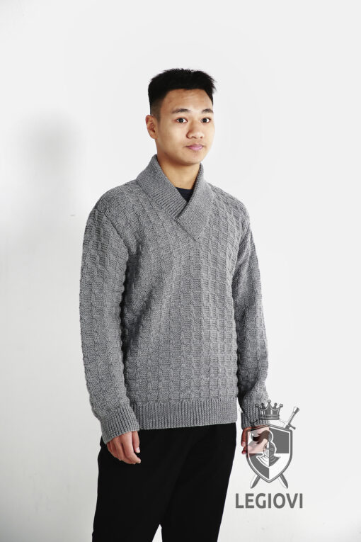 hand-knitted Japanese-style sweater for men