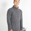 Hand-knitted wool sweater with interlocking circle pattern