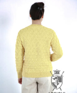 Hand-knitted wool sweater with triangle pattern