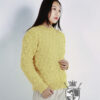 Hand-knitted wool sweater with triangle pattern