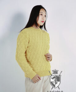 Hand-knitted wool sweater with triangle pattern