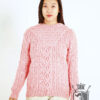 Hand-knitted wool sweater with multi-block pattern