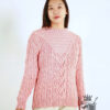 Hand-knitted wool sweater with multi-block pattern