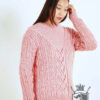 Hand-knitted wool sweater with multi-block pattern