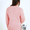 Hand-knitted wool sweater with multi-block pattern