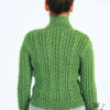 Hand-knitted wool cardigan with cable knit pattern