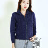 Basic style hand-knitted cardigan