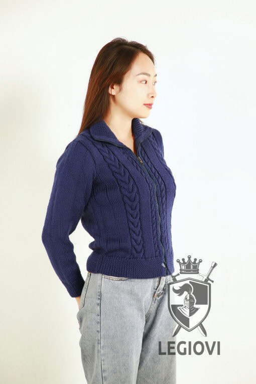 Basic style hand-knitted cardigan