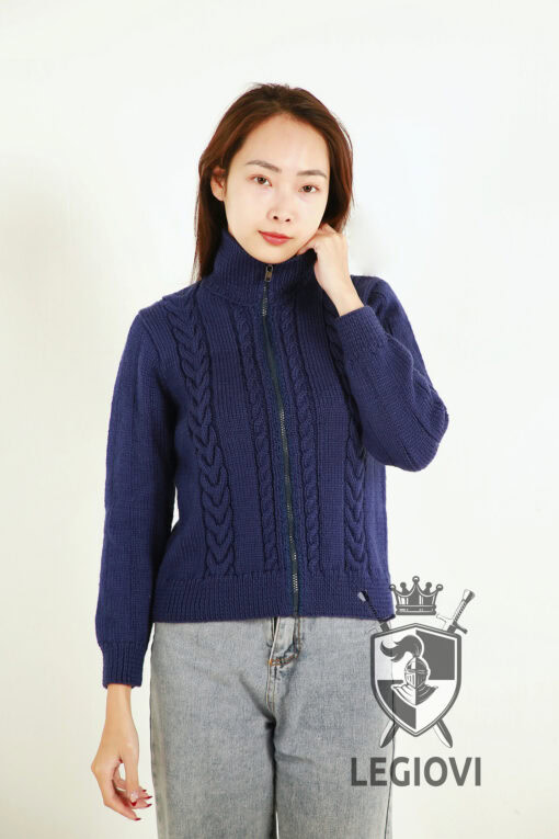 Basic style hand-knitted cardigan