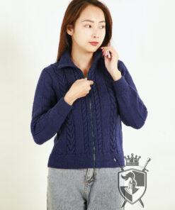 Basic style hand-knitted cardigan